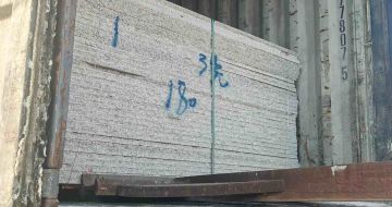 佛山 芝麻白花岗岩石材3.0公分光面毛板装柜出货