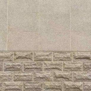 佛山 黄金麻自然面蘑菇石配荔枝面干挂