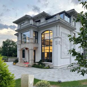 佛山 白麻花岗岩私人别墅干挂石材豪华定制