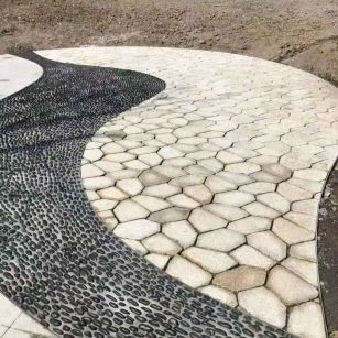 佛山 黄金麻冰裂纹地铺石工地铺装案例