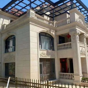 佛山 黄金麻花岗岩荔枝面别墅外墙干挂