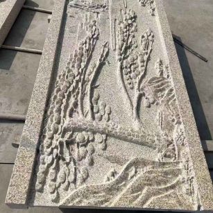 佛山 黄金麻雕刻板浮雕迎客松