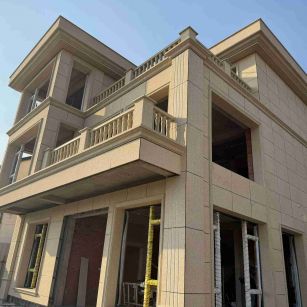 佛山 黄金麻花岗岩石材荔枝面外墙干挂效果展示