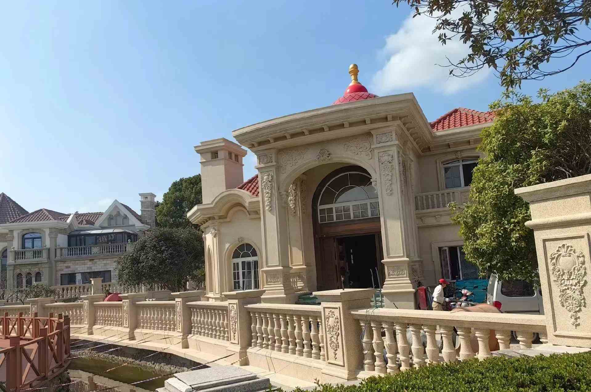 佛山 黄金麻花岗岩欧式别墅