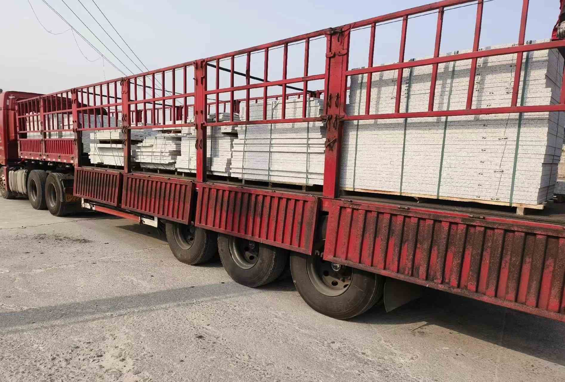 佛山 白麻荔枝面外墙干挂，工厂装车日常