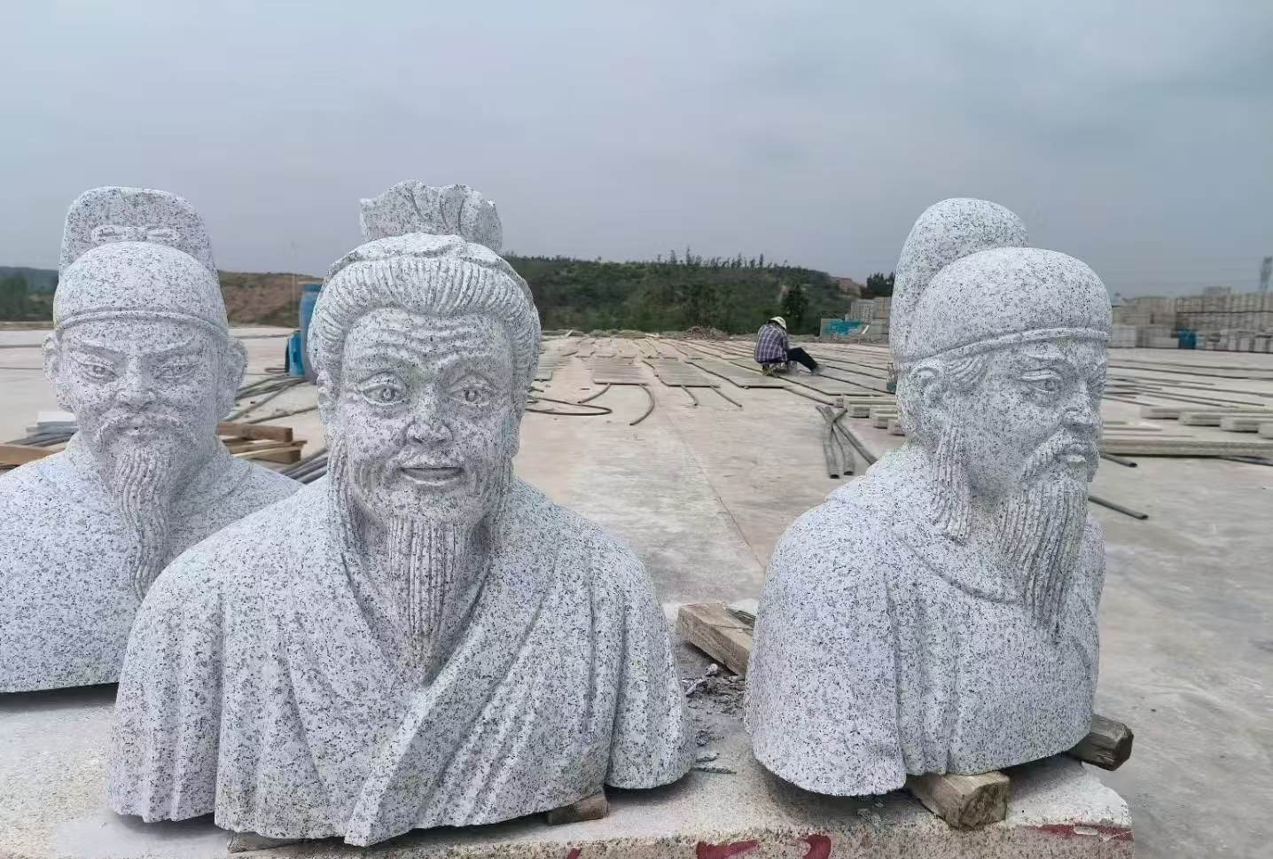 佛山 白麻花岗岩石材人物立体雕刻