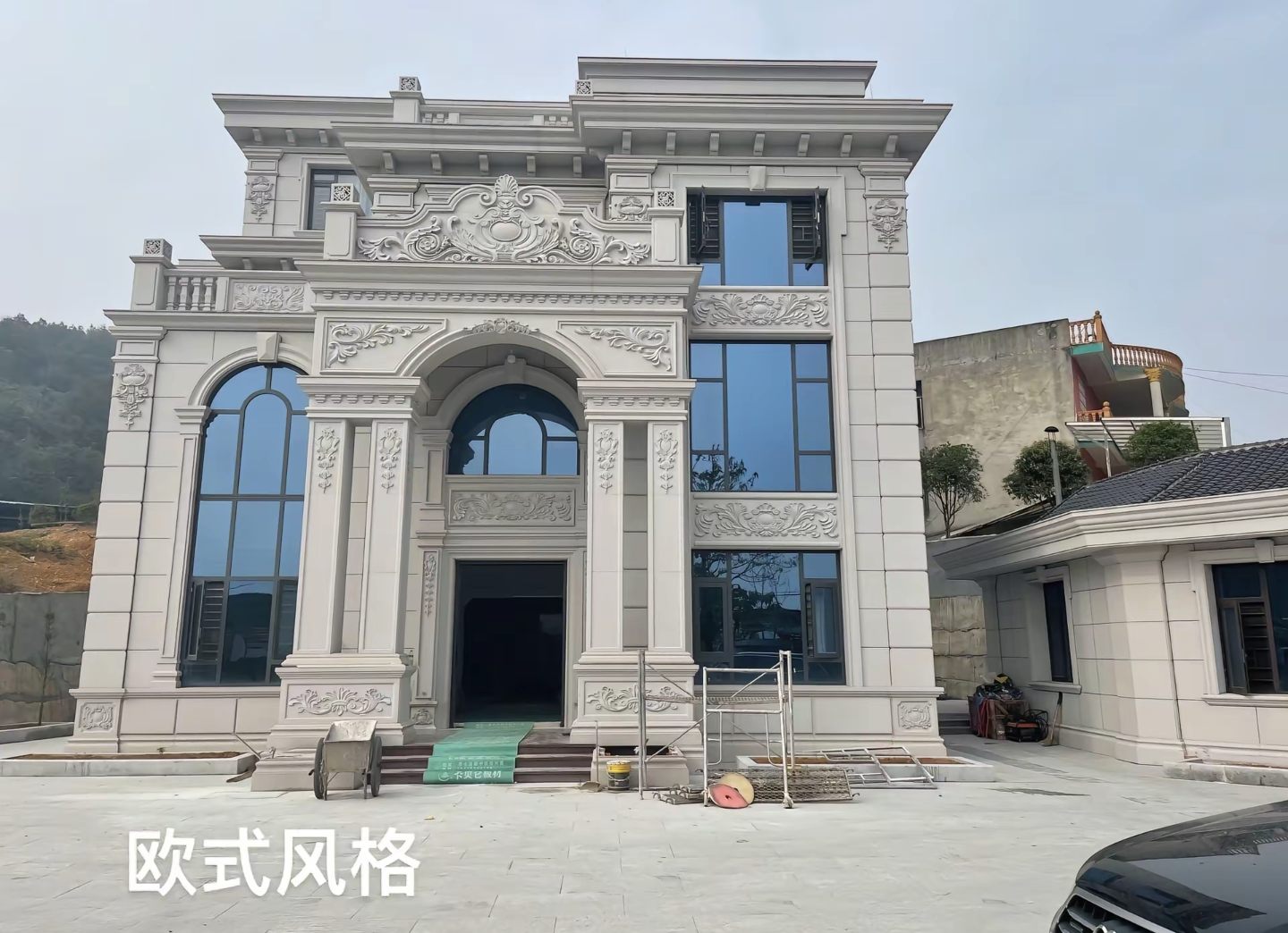 佛山 白麻花岗岩别墅外墙干挂