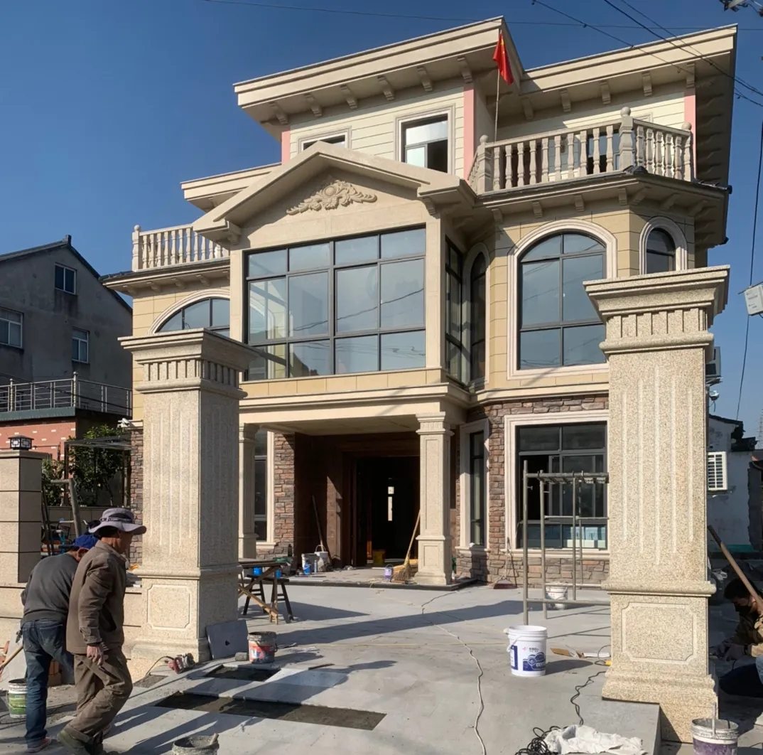 佛山 黄金麻花岗岩荔枝面别墅外墙干挂私家专属