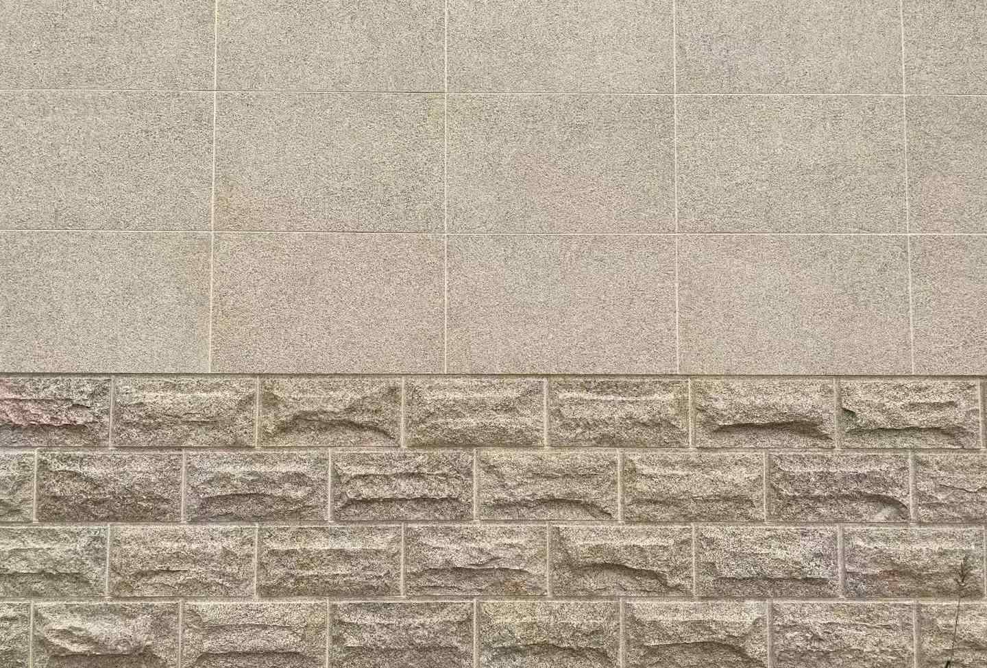 佛山 黄金麻自然面蘑菇石配荔枝面干挂