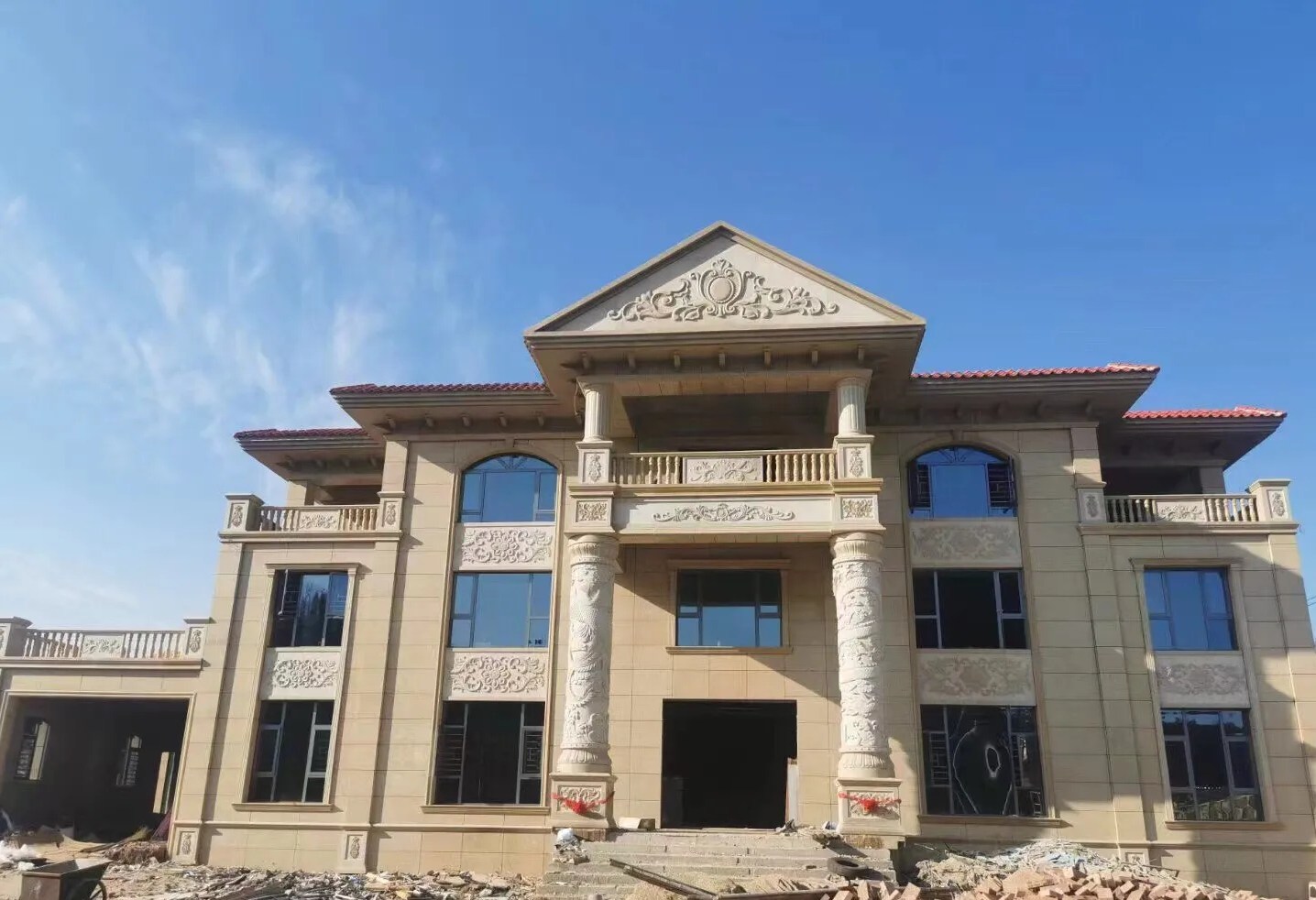 佛山 黄金麻花岗岩别墅外墙干挂